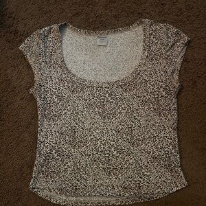 No Boundaries Animal Print Scoop Neck Tee